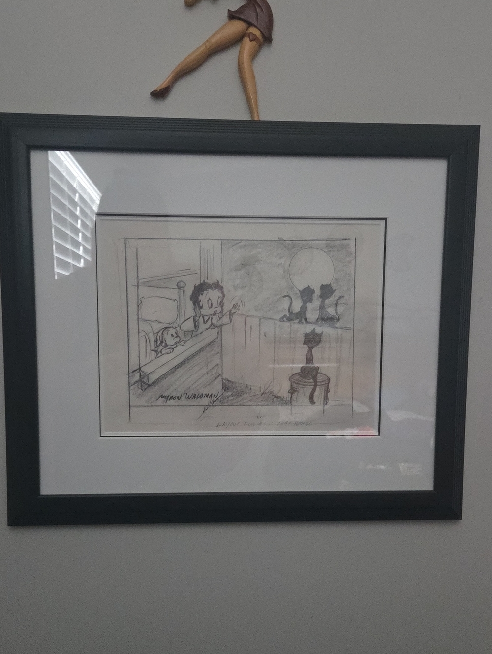 Betty Boop Black and White Framed Sketch